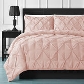 8 Pcs Diamond Salmon Pink Bed Set (Quilt, Pillow, Cushion Covers)